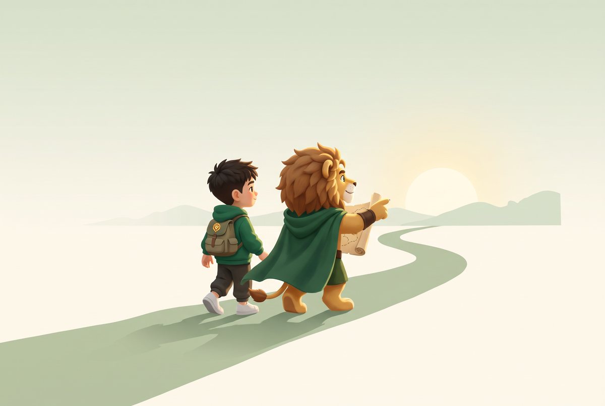 张张和 Brave 背着行囊走向远方的地平线